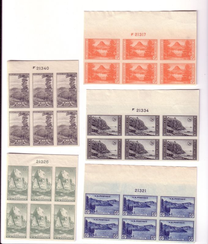 USA MNH FARLEYS NATL PARKS PB6 STAMP SET 1935 S 1638  