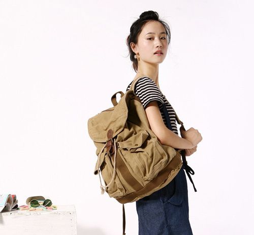 Canvas Handbag Bag Purse Backpack Kitbag Knapsack B006  