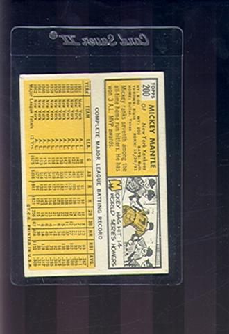 1963 Topps #200 Mickey Mantle New York Yankees VG (Sku 15273)  