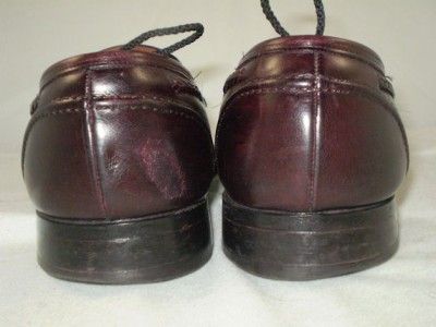 Johnston Murphy leather dress loafers burgandy 10.5  