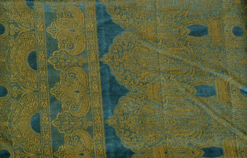 Impressive Vintage Weaving 100% Pure Real Silk Fabric Sari SOIE Tissé 