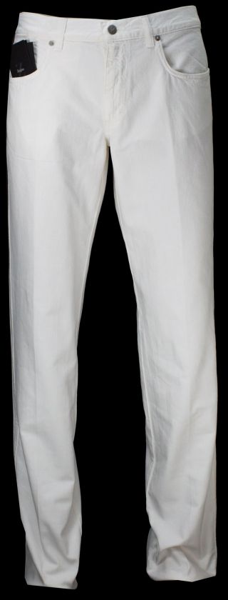 NEW100%AUT ZEGNA WHT DENIM REG RISE JEANS PANTS 36  