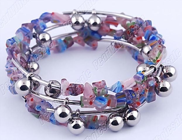 Wholesale 12strands mix alloy&lampwork bracelet P&PFREE  