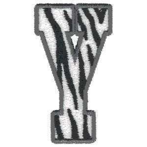 ZEBRA PRINT LETTER Embroidered Iron on Patch  