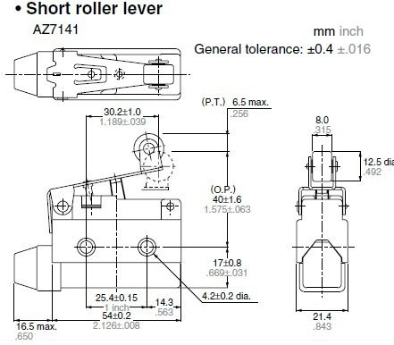 short roller lever 10a 250v ac made in japan gallery