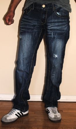 Mens DCOY Blue DISTRESSED DENIM JEANS Frayed C7121 PANT  