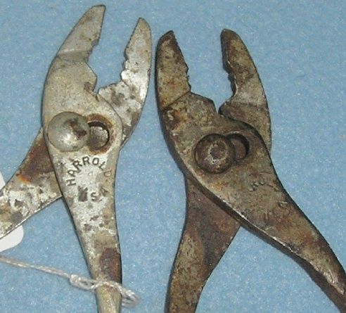 Two Harrold Thin Jaw Slip Joint Pliers 6 1/2 Long  