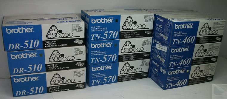 NEW Lot of 12 Brother Ink & Toner Cartridges TN 570 TN 460 DR 510 