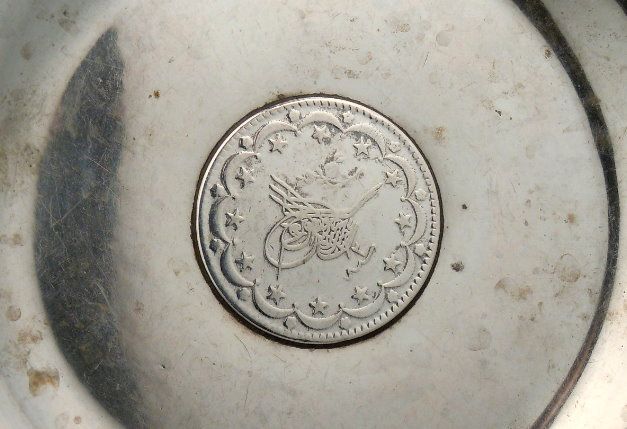 1293/1877 Turkish Silver Coin Plate or Dish  