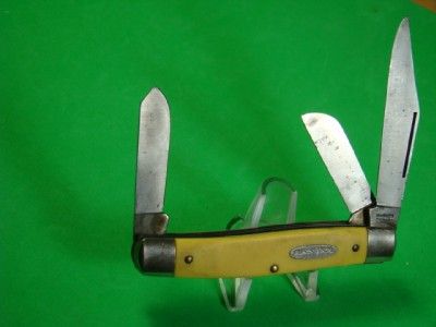   Ranger 3 Bld Yellow Comp Hdl Stockman Folding Pocket Knife 1411 8 MJB