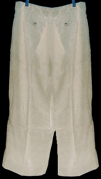 GAP LINEN PANTS TROUSERS GAUCHOS NWT LooseFit 14 KHAKI MSRP $148.00 