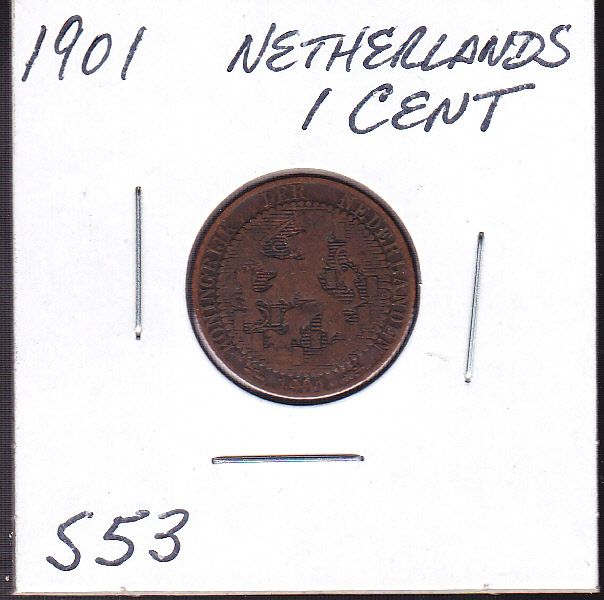 1901 Netherlands 1 Cent World Coins  