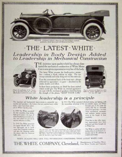 1914 White 4 45 automobile vintage print AD  