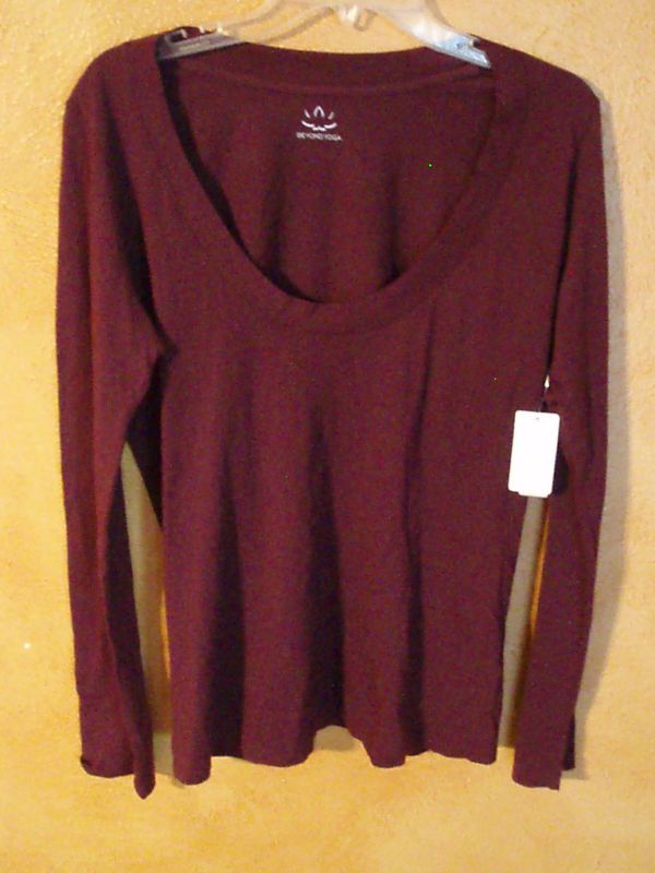 Beyond Yoga Organic Cotton Long Sleeve Top size S Plum  