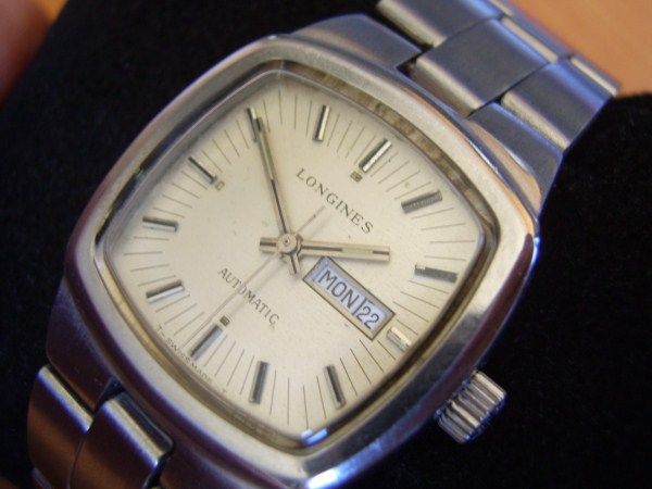 VINTAGE 1970S SS LONGINES AUTOMATIC DAY DATE LADIES WRISTWATCH   FULL 