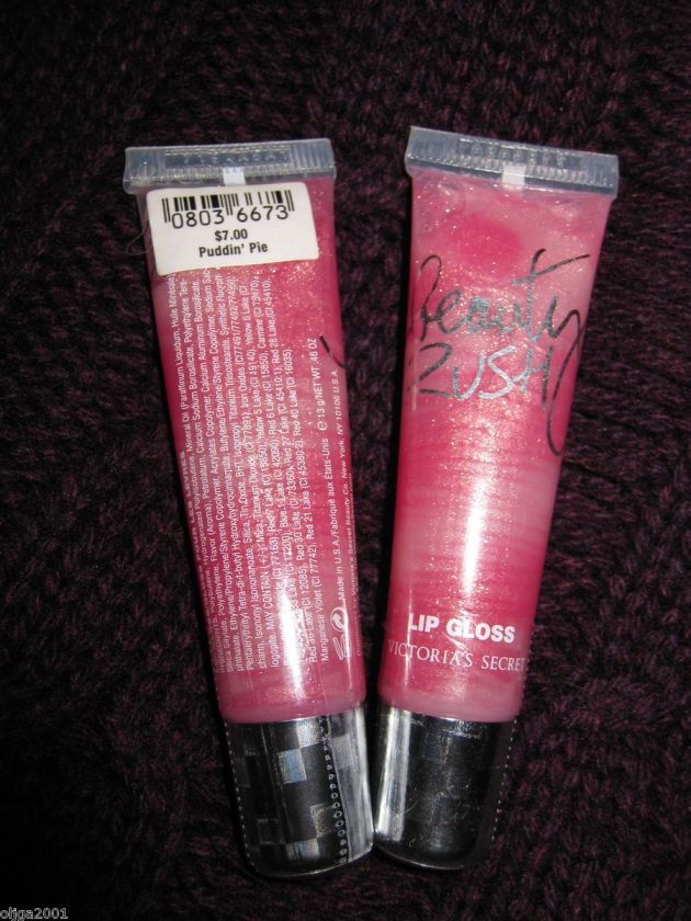 PUDDIN PIE Victorias Secret LIP GLOSS BEAUTY RUSH SWIRL NEW LOT 2 