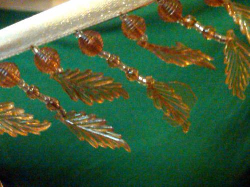 ACRYLIC Leaves Beaded FRINGE TOPAZ 1 yard  