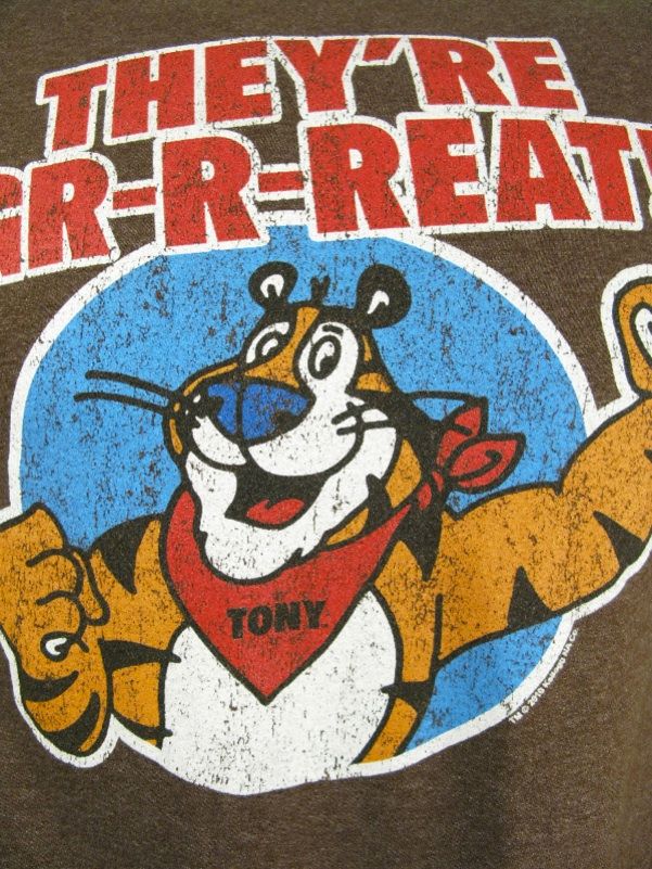 RETRO TONY THE TIGER Old Navy T SHIRT Kellogg 2010 YOUTH L/XL  