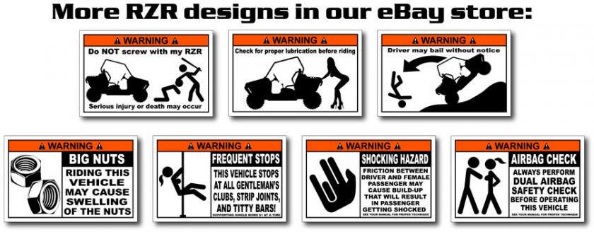 Airbag Check funny UTV Sticker Decal RZR 900 XP S 4  