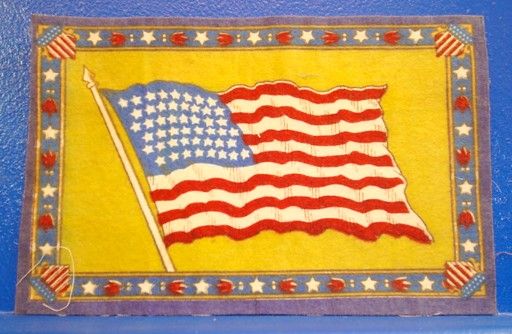 c1910 B6 Tobacco Blanket/Felt/ UNITED STATES FLAG/5x8/C  