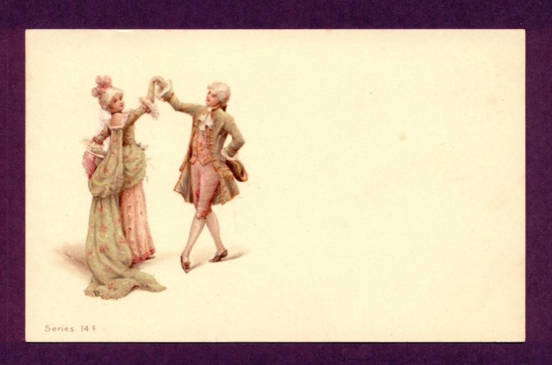 G2653 Early Victorian postcard, Couple dancing  