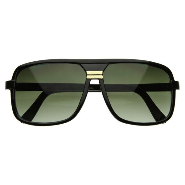 DJ J Splif Retro Square Aviator Sunglasses 2809 BLACK  