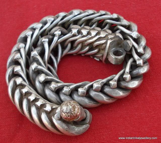 ANCIENT ANTIQUE TRIBAL OLD SILVER ANKLET ANKLET BRACELE  