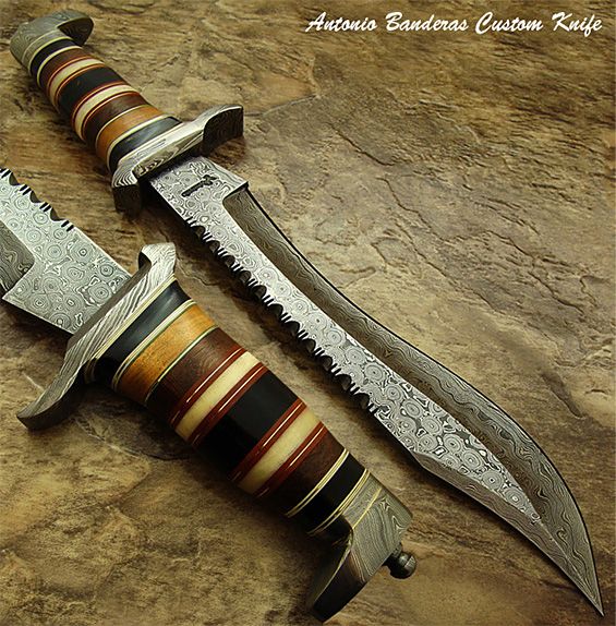   Banderas CUSTOM DAMASCUS RANGER BOWIE KNIFE  A Work Of Art   