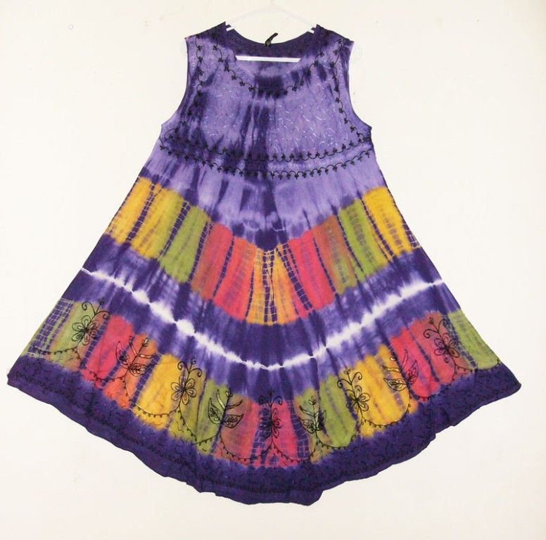 RETRO Hippie Boho Tie Dye Circle Dress 12 Colors 3713  