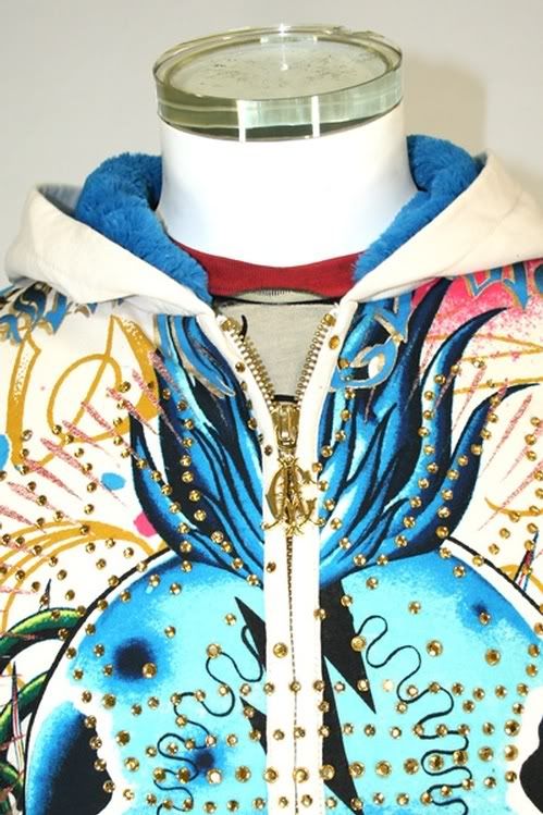 CHRISTIAN AUDIGIER Ed Hardy FLASHBACK Jacket Hoodie 2XL  