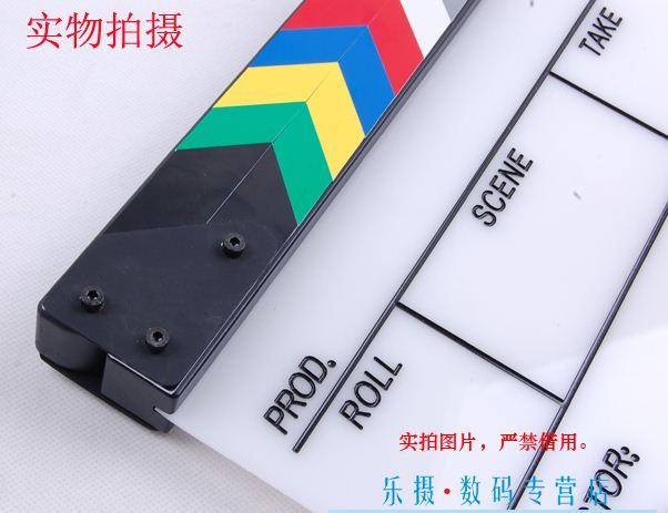   ACRYLIC material Clapper board Director TV Film Slate Movie Cut  