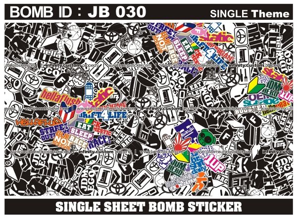 Large Size JDM   USDM   HellaFlush Sticker Bomb Sheet   700 x 1000 mm 