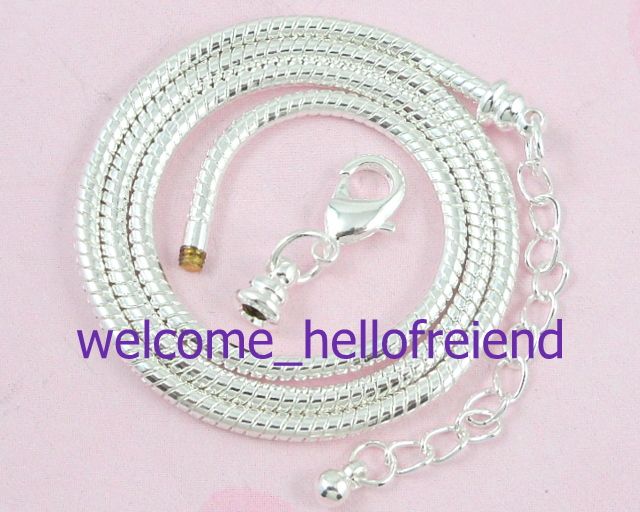 10x Silver Necklace Fit European Charms Beads 45cm P12  