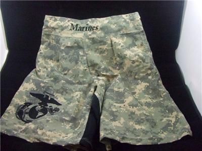 USMC MARINES ** COMBATANT MMA PT CAMO BOARD SHORTS ** ** FREE DECAL **