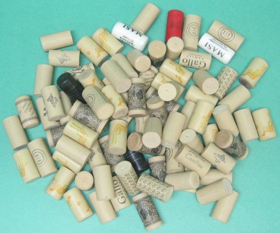 125 Used plastic wine corks for arts and crafts  