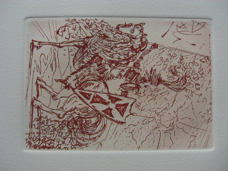 El Cid, original etching by Salvador Dali  