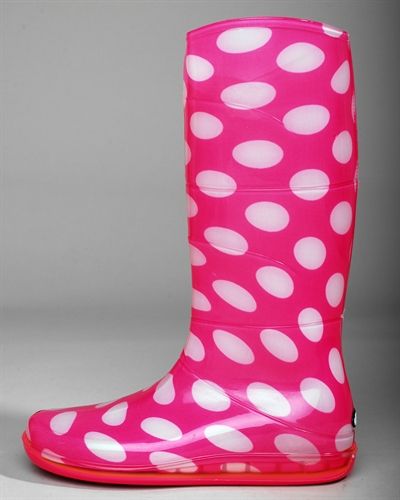 DAV PINK PLKA DOT RAIN BOOTS NIB IMPORTED  