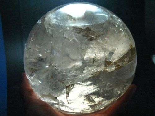 11LB,MOBILE BUBBLE IN QUARTZ terminated ENHYDRO SPHERE)  