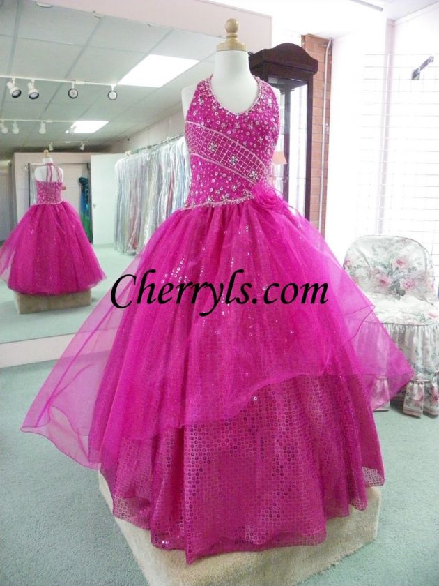 LITTLE ROSIE 628 fuchsia size 8 GIRLS NATIONAL PAGEANT DRESS WINNING 