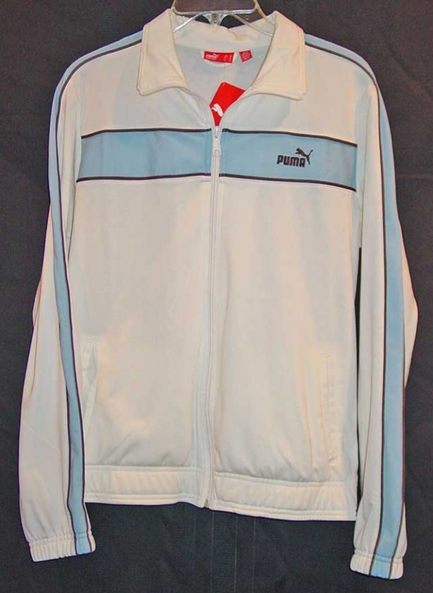 PUMA LADIES WHITE W/BLUE TRIM WARM UP JACKET SZ XL NWT  