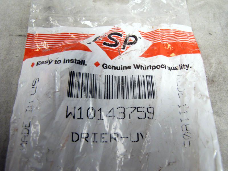 Whirlpool Refrigerator UV Filter Drier W10143759 NEW  