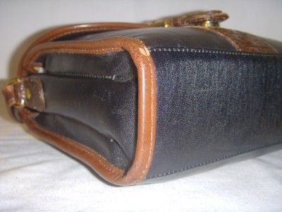 BRAHMIN VINTAGE PECAN MELBOURNE CROC LEATHER HANDBAG PURSE SHOULDER 