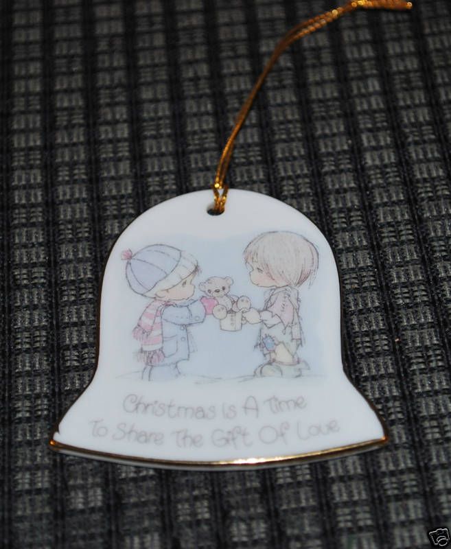 Precious Moments Vintage Porcelain Christmas Ornament  