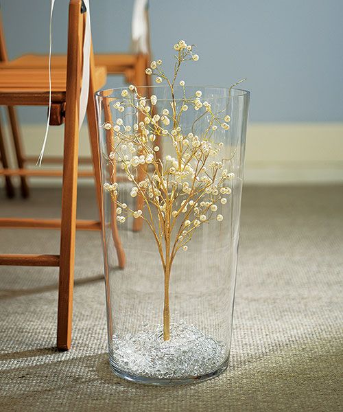 Wedding Reception Centerpiece Pearl & Vintage Gold Wire Ornamental 