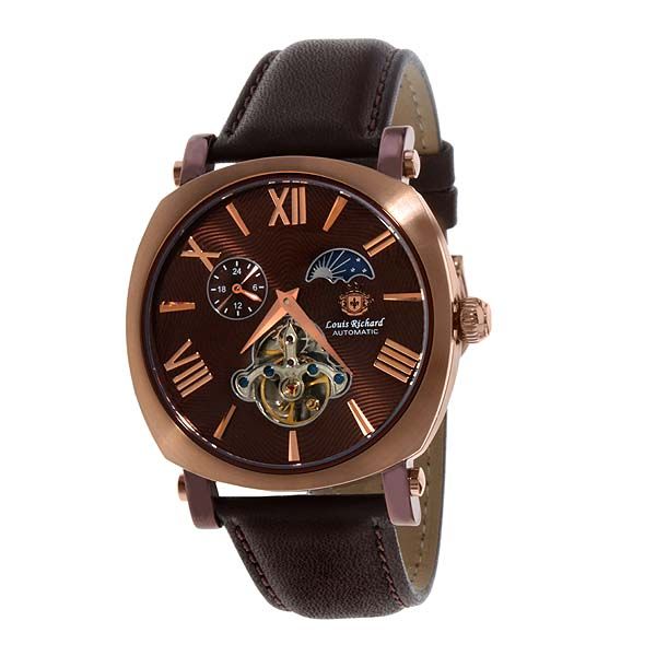 Louis Richard Gents Adare Automatic Multi Function Light Brown Strap 