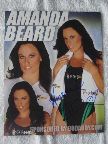 Amanda Beard (Olympian) Autographed Cardboard Advertisement  