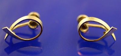 Vintage Sterling Silver Van Dell Screwback earrings W0W  