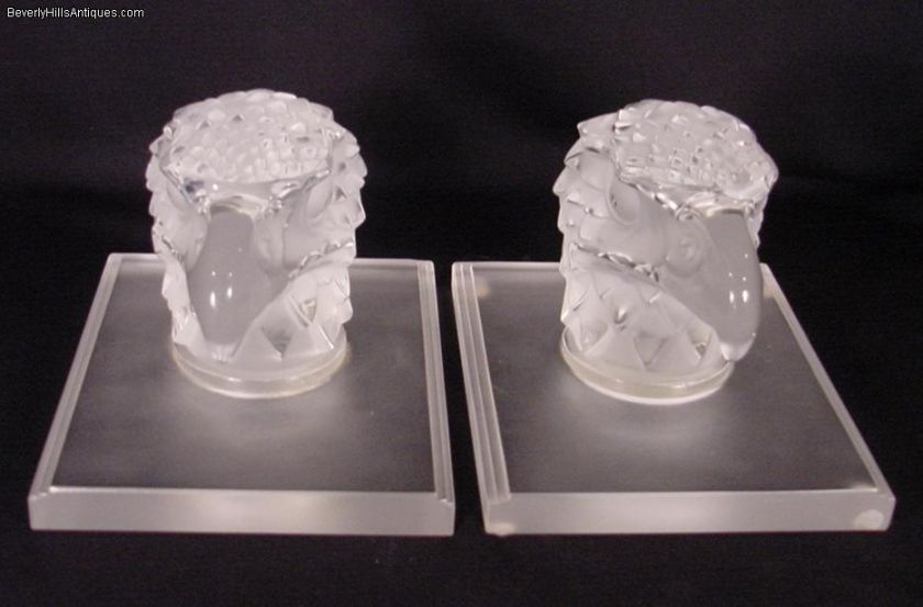 Lalique Eagle Head Bookends #1185300 Tete d Aigle  