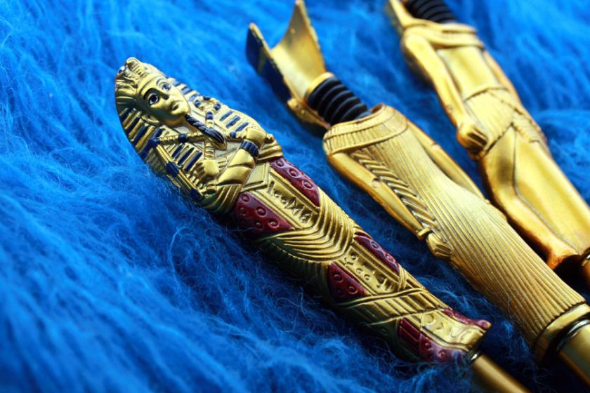 Egyptain,Collector Pen, Set Of 3, Nefertiti, Tutankhamun And Pharoah