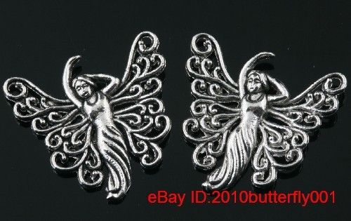 Free ship 6pcs tibetan silver fairy connectors 26.5mm  